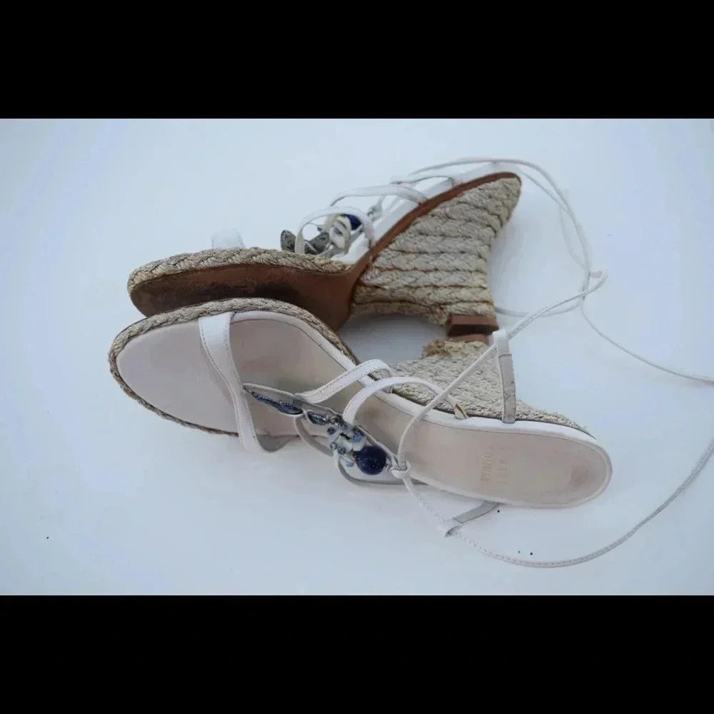 Stuart Weitzman Ankle wrap espradille wedges - Picture 4 of 8